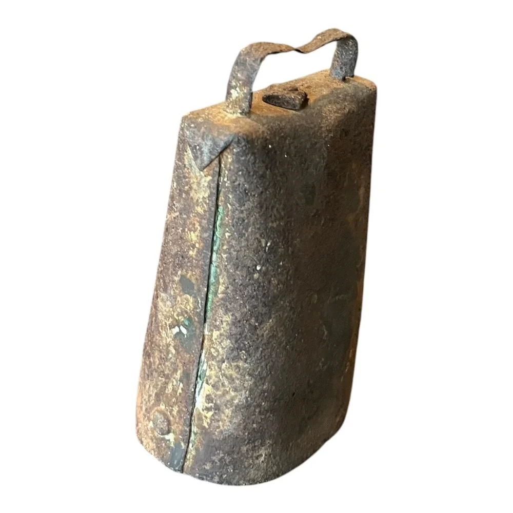 Vintage Rustic Metal Cow Bell With Aged Finish 4.75